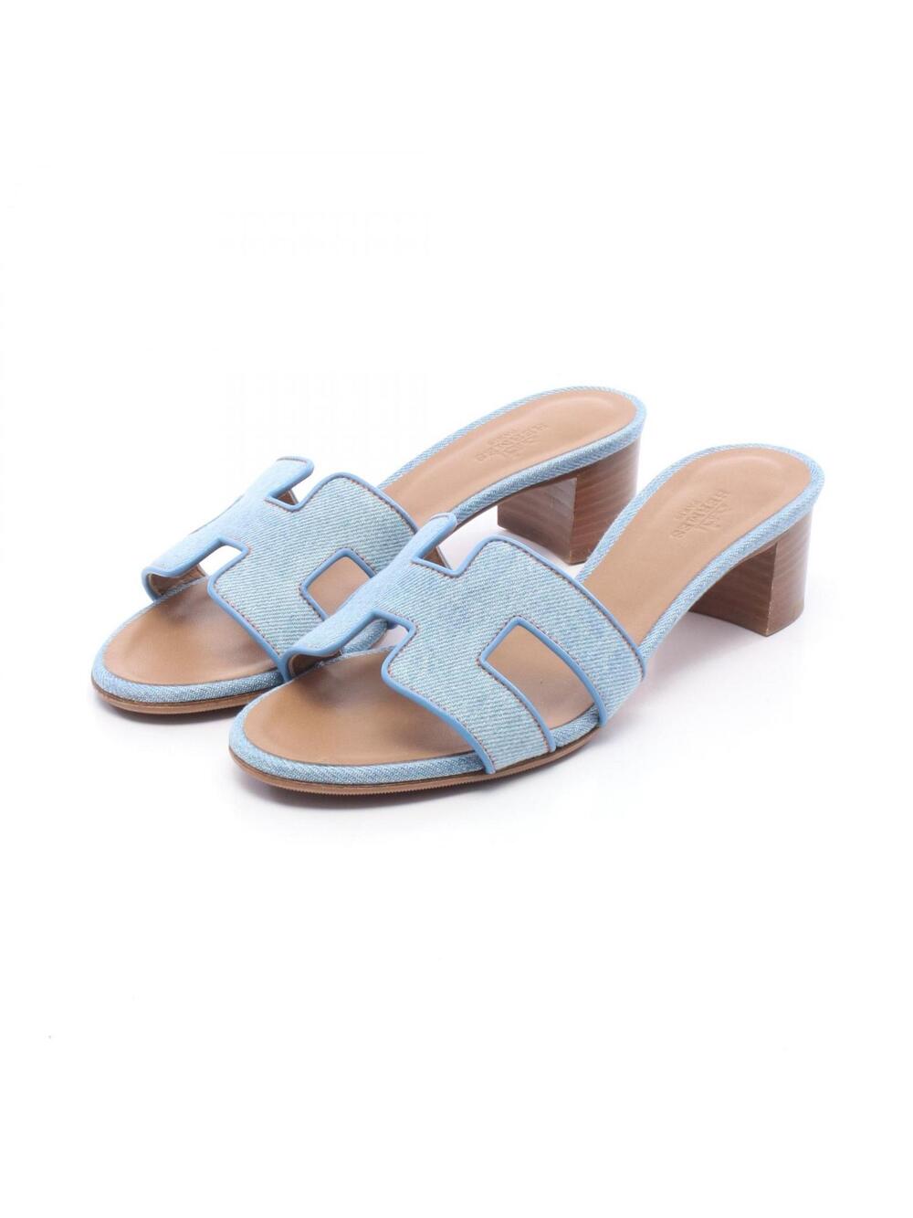 Hermes Oasis Mule Sandal Heel Shoes #377116H85B
